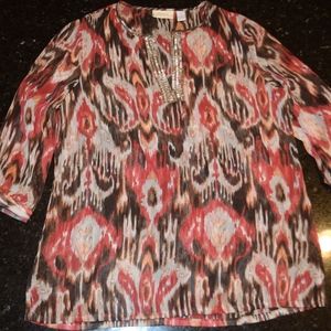 CHICO'S size 1 Sheer Blouse